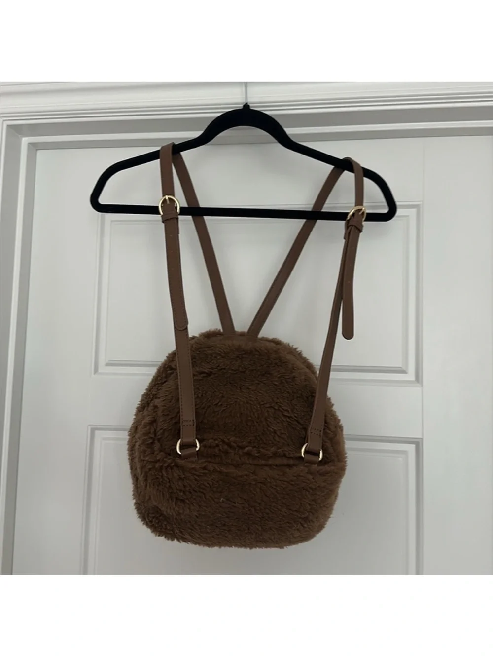 Express Sherpa Mini Backpack in Brown
